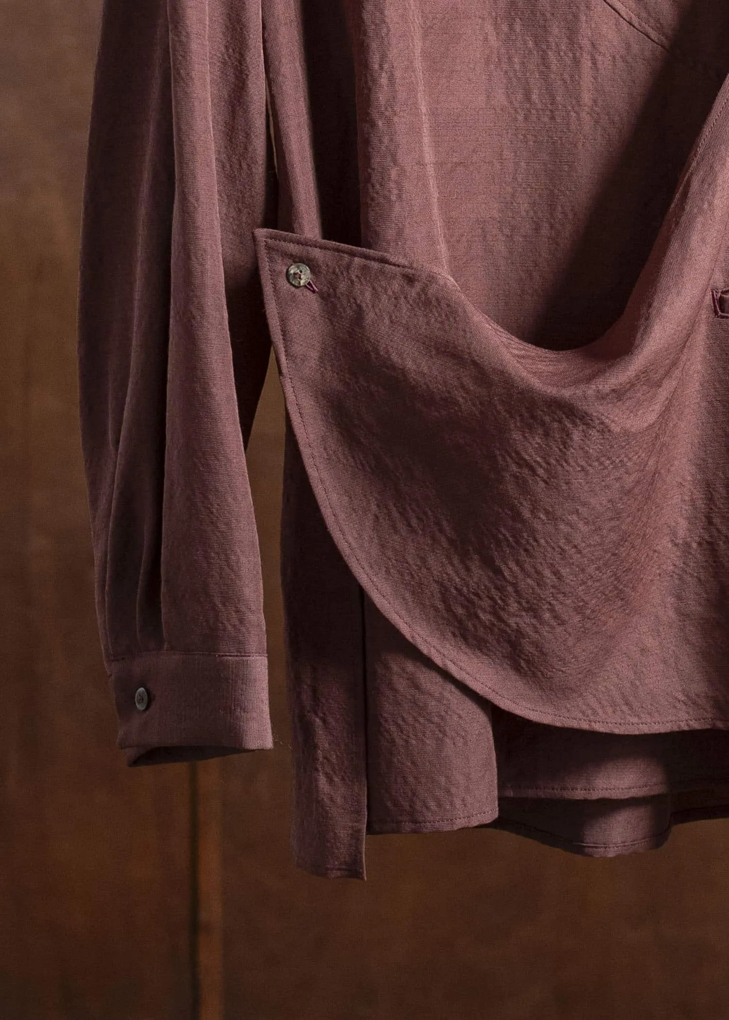 amachi. Nomadism Wrapped Shirt AY17S-1076 Deep Red sold by Amachi product image thumbnail 4