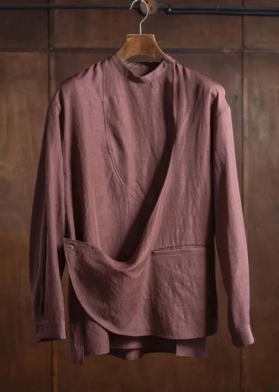 amachi. Nomadism Wrapped Shirt AY17S－1076 Deep Red sold by Amachi