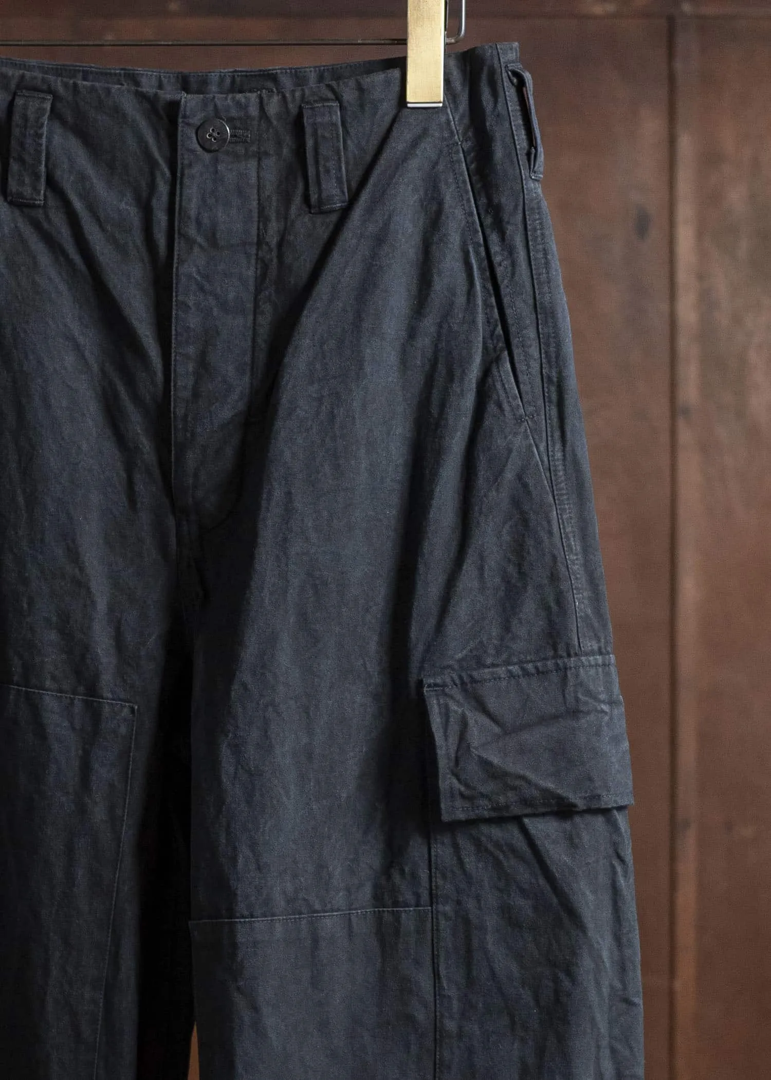 amachi. Double Knee Cargo Pants - Heavy Weight AY008B-3032 ND - Black Navy sold by Amachi product image thumbnail 3