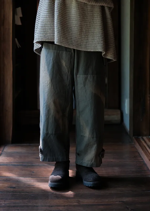 amachi. Double Knee Cargo Pants - Light Weight - Records of Phenomena AY00-7-5 Stone Gray sold by Amachi