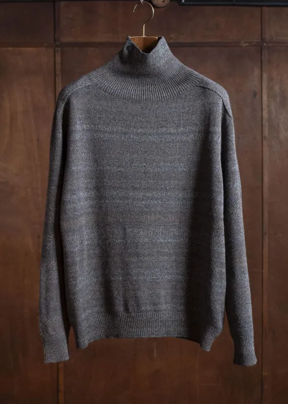 amachi. Gradation High Neck Knit AY17K-4077 Gray Beige sold by Amachi