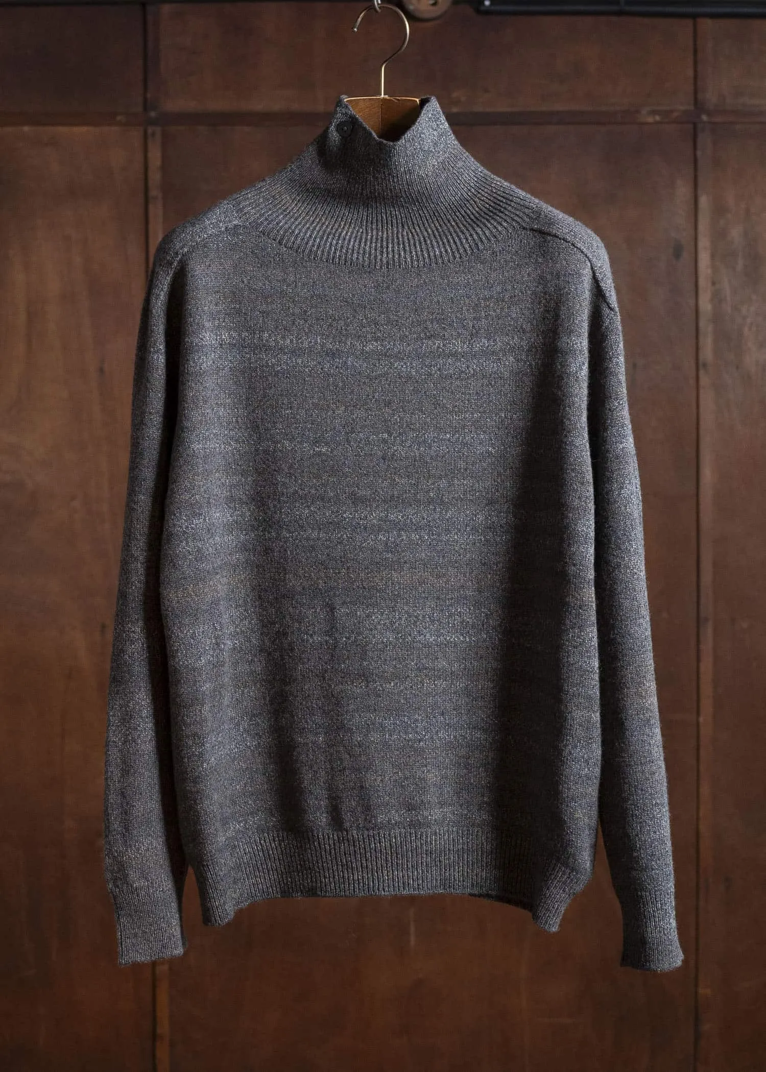 amachi. Gradation High Neck Knit AY17K-4077 Gray Beige sold by Amachi