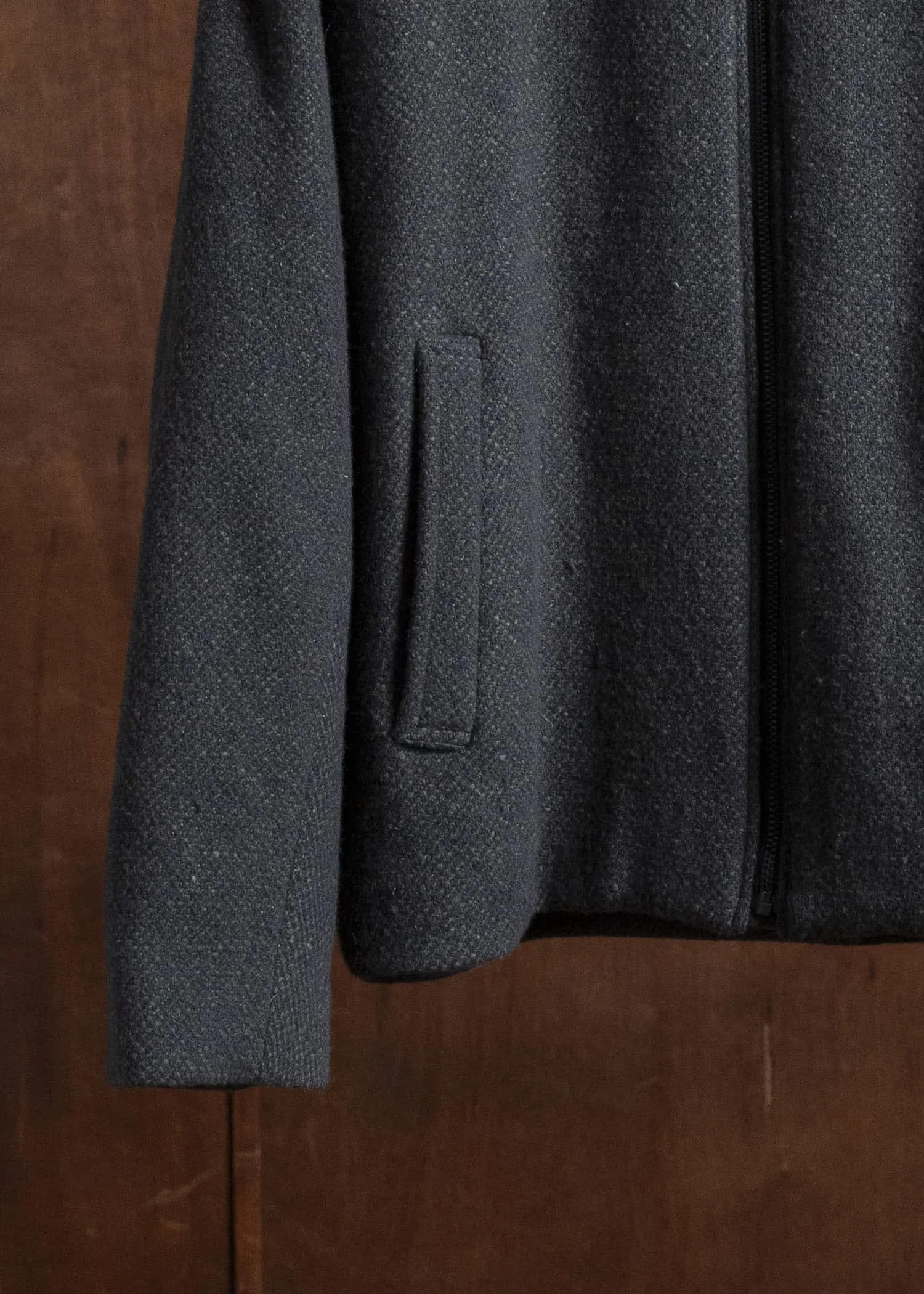 amachi. Padded Forming Balmacaan Jacket AY17J-2093W Dark Moss Gra sold by Amachi product image thumbnail 4