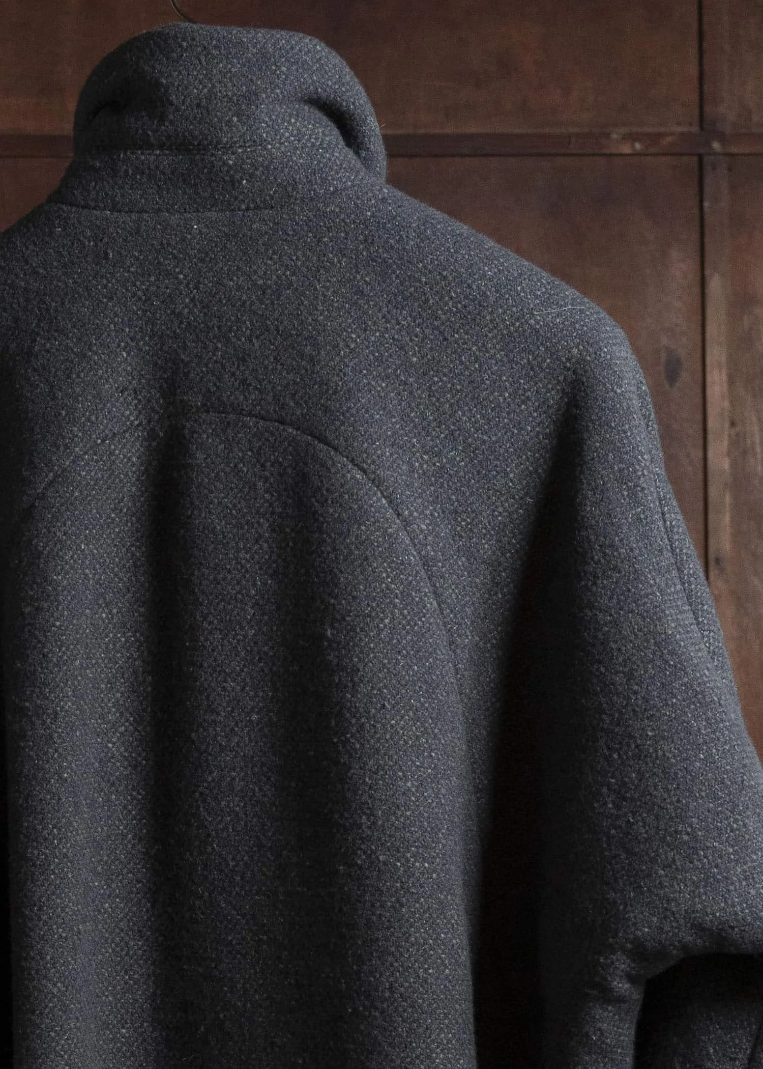 amachi. Padded Forming Balmacaan Jacket AY17J-2093W Dark Moss Gra sold by Amachi product image thumbnail 5