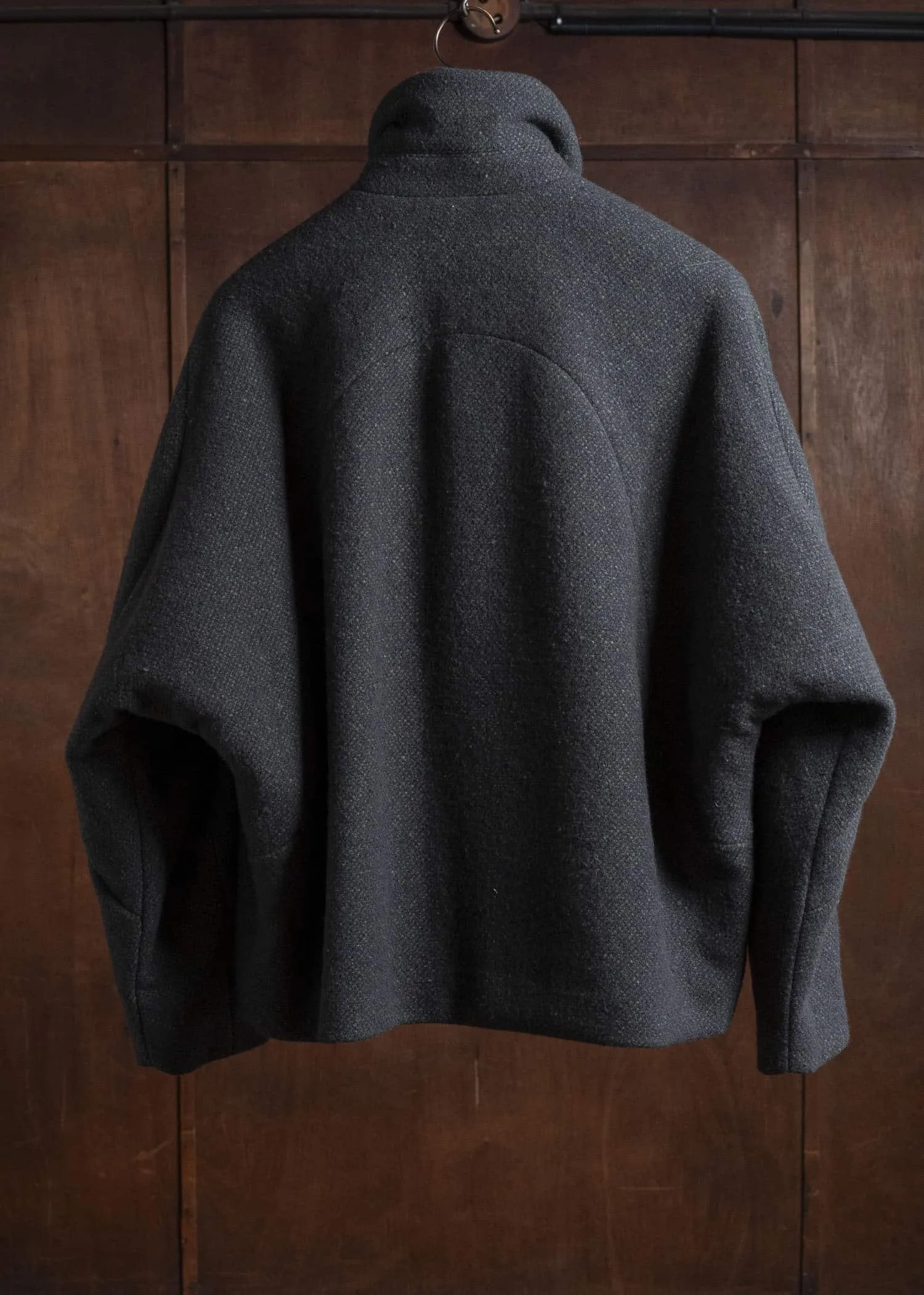 amachi. Padded Forming Balmacaan Jacket AY17J-2093W Dark Moss Gra sold by Amachi product image thumbnail 2