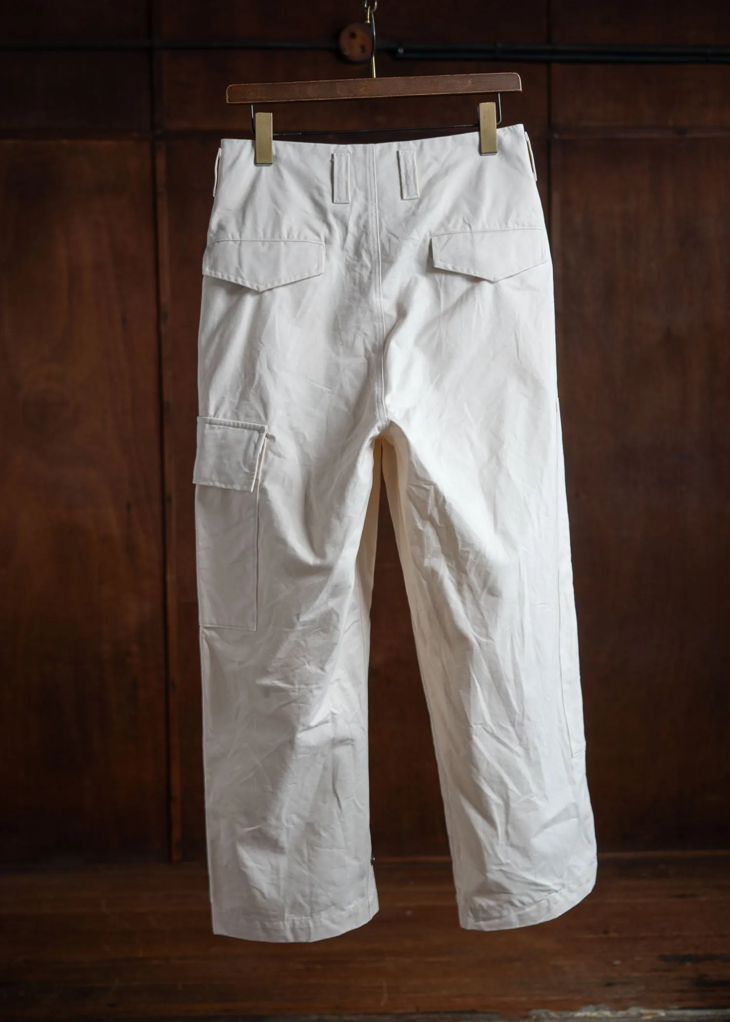 amachi. Double Knee Cargo Pants -Heavy Weight Off White AY00-6-5-Off White sold by Amachi product image thumbnail 2