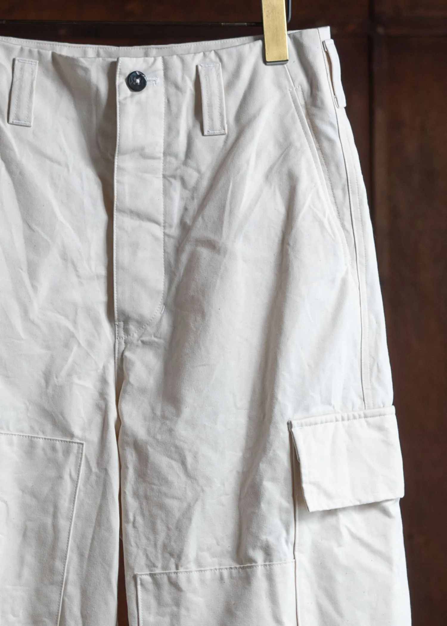 amachi. Double Knee Cargo Pants -Heavy Weight Off White AY00-6-5-Off White sold by Amachi product image thumbnail 3