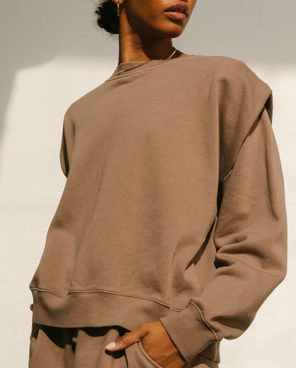 Doppio Sweatshirt Nutmeg Brown sold by Alohas