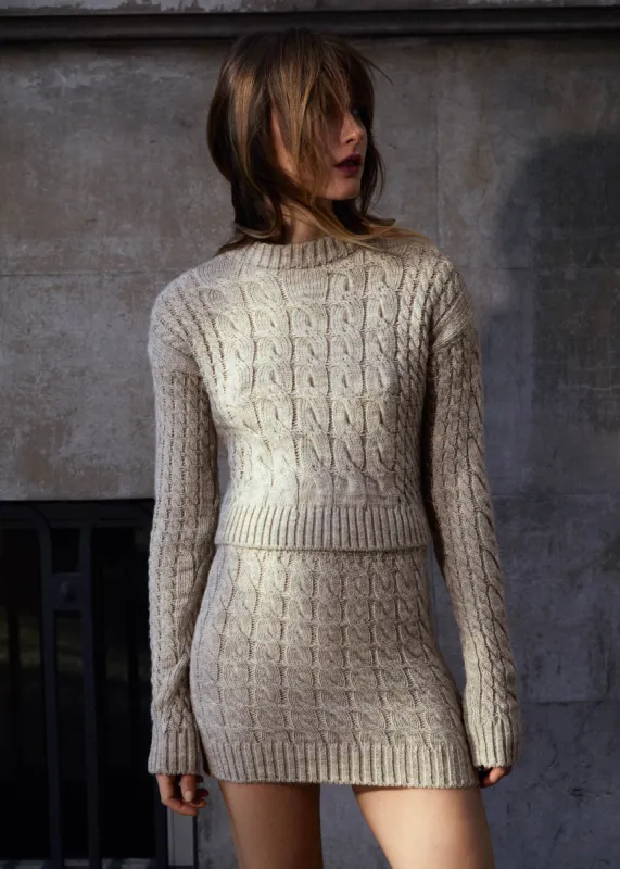 Blossom Gray Tricot Sweater sold by Alohas