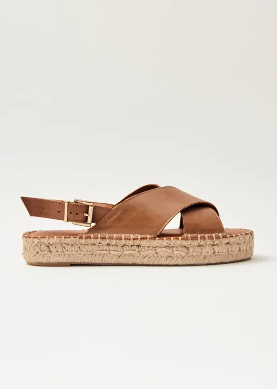 Crossed Camel Leather Espadrilles sold by Alohas