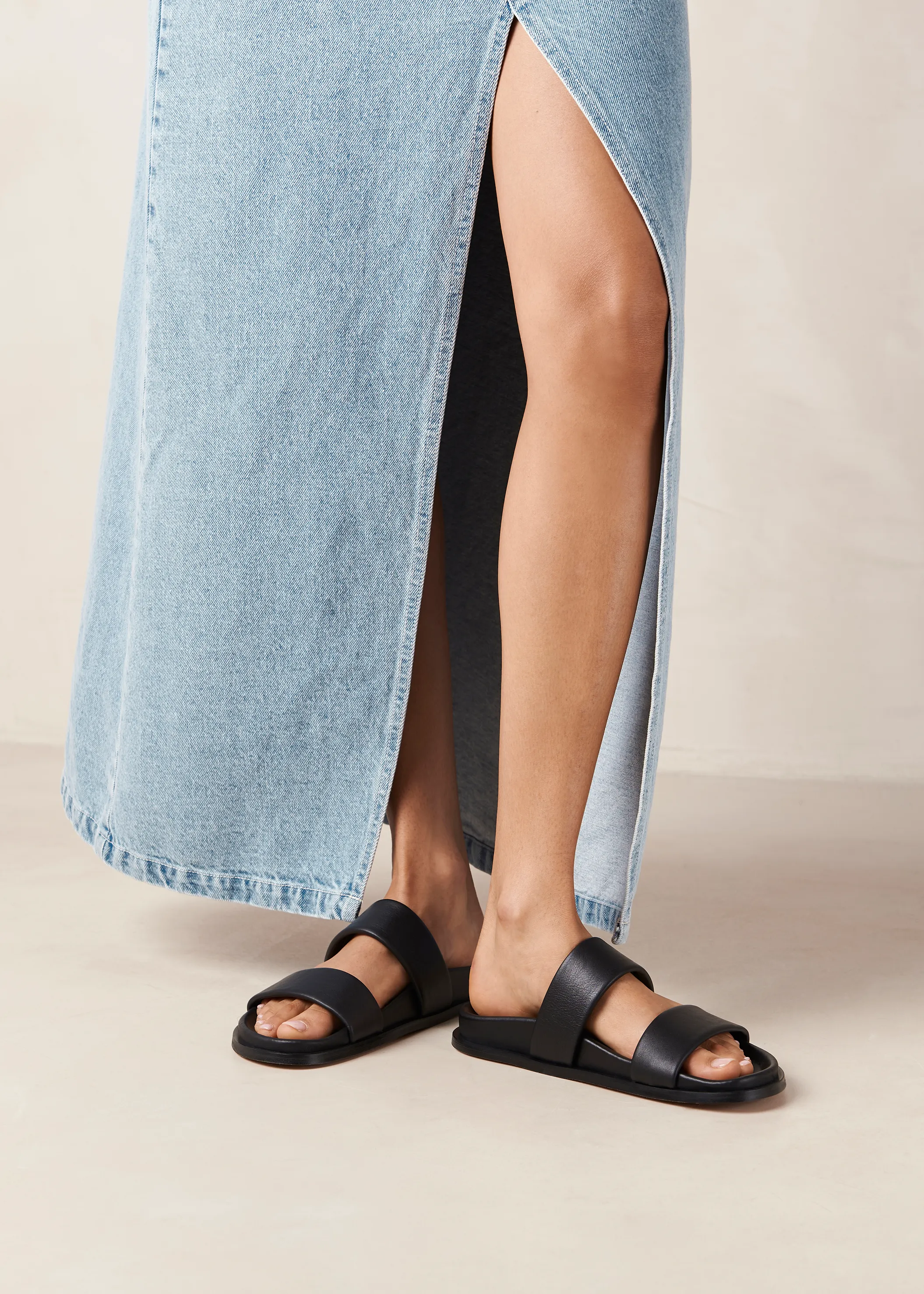 Calypso Black Leather Sandals sold by Alohas product image thumbnail 4