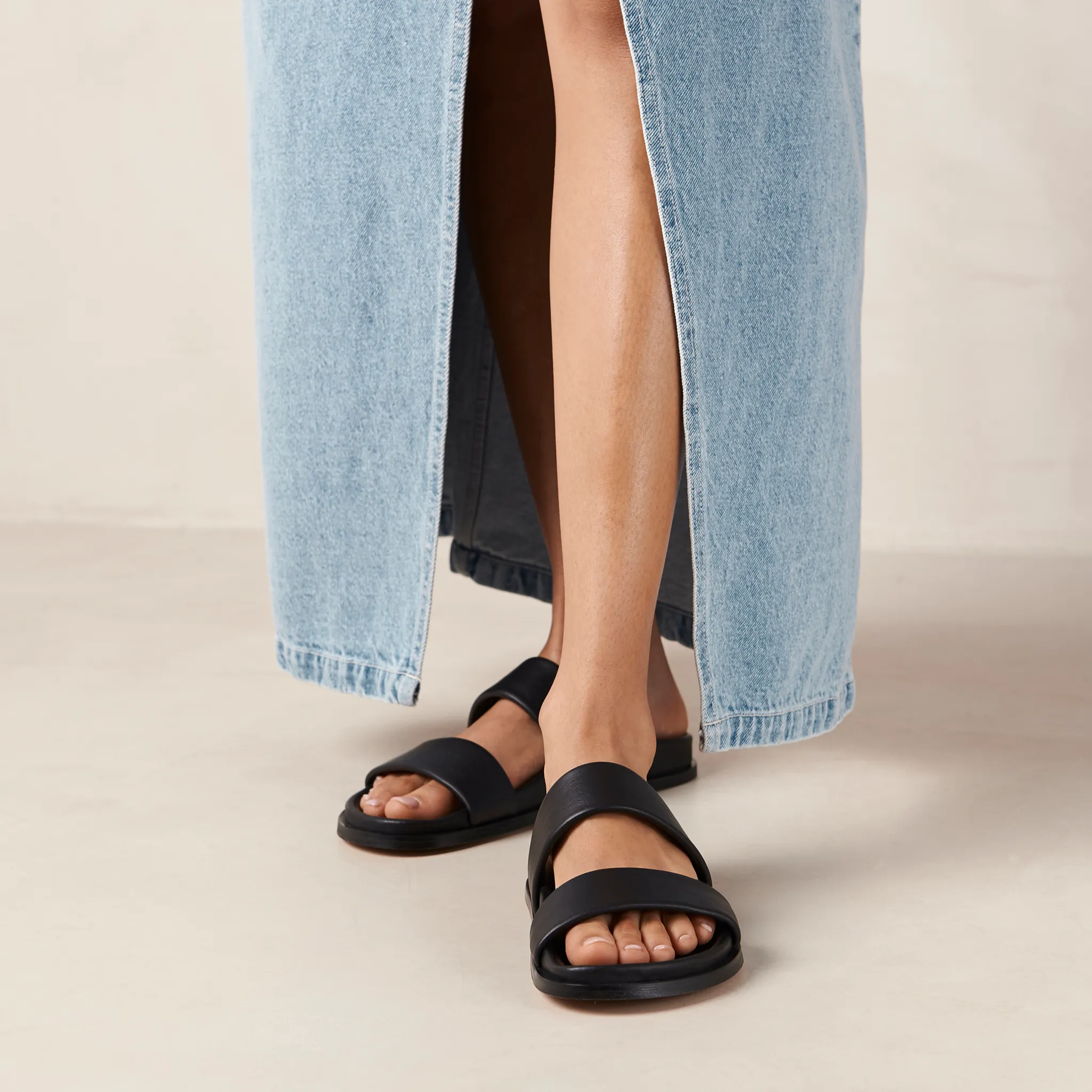 Calypso Black Leather Sandals sold by Alohas product image thumbnail 3