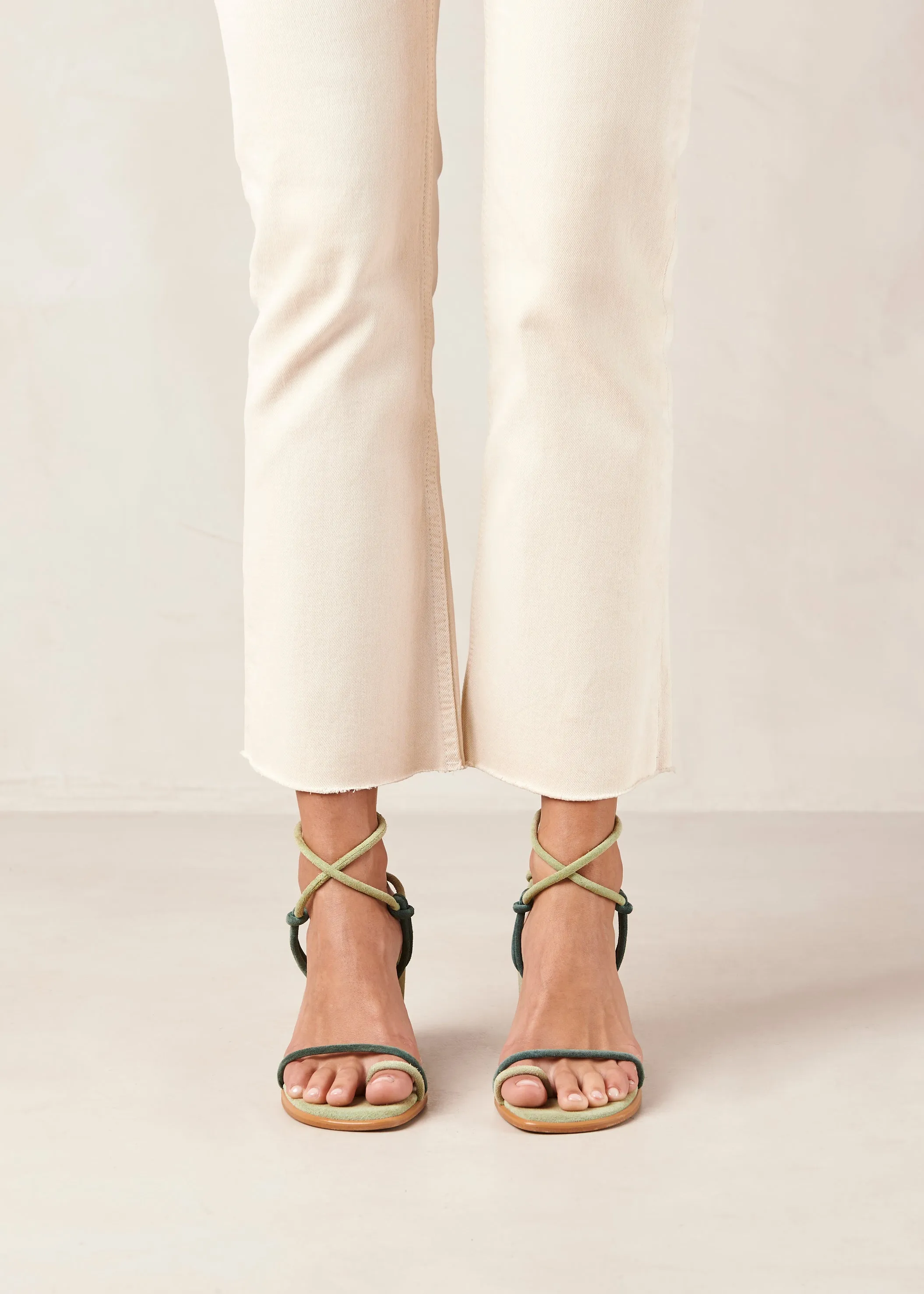 Grace Bicolor Green Leather Sandals sold by Alohas product image thumbnail 4