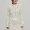 Blossom White Tricot Sweater sold by Alohas