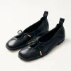 Rosalind Black Leather Ballet Flats sold by Alohas