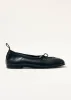 Rosalind Black Leather Ballet Flats sold by Alohas