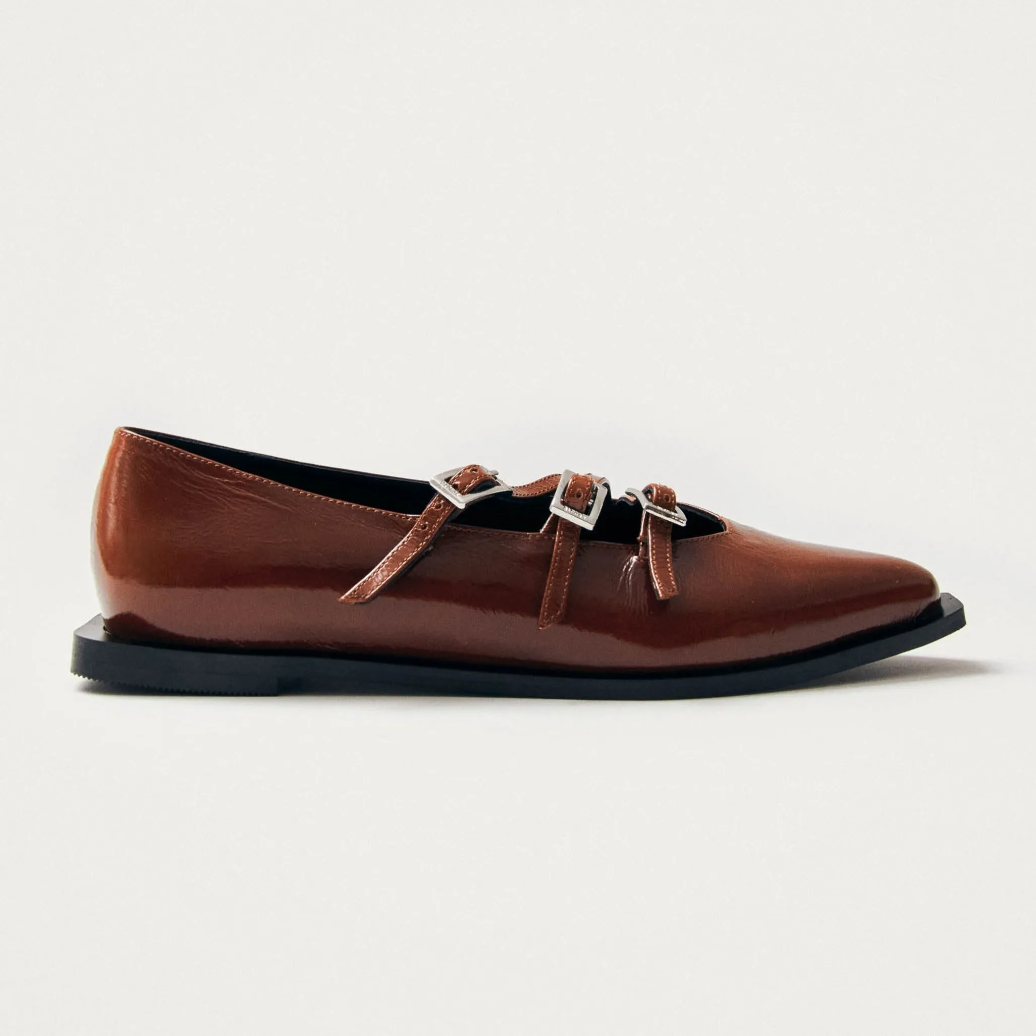 Jive Onix Brown Leather Ballet Flats sold by Alohas product image thumbnail 3