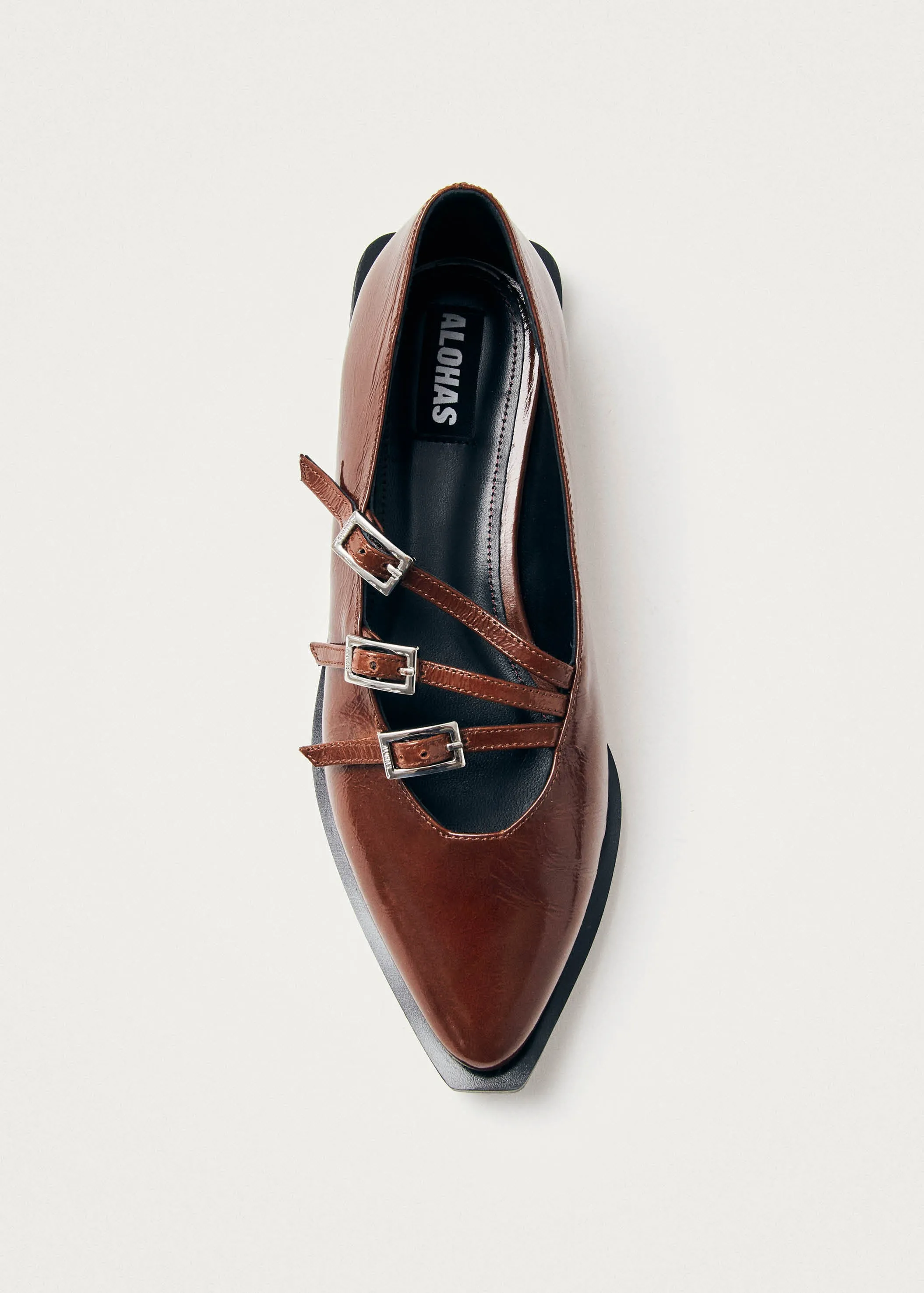 Jive Onix Brown Leather Ballet Flats sold by Alohas product image thumbnail 5