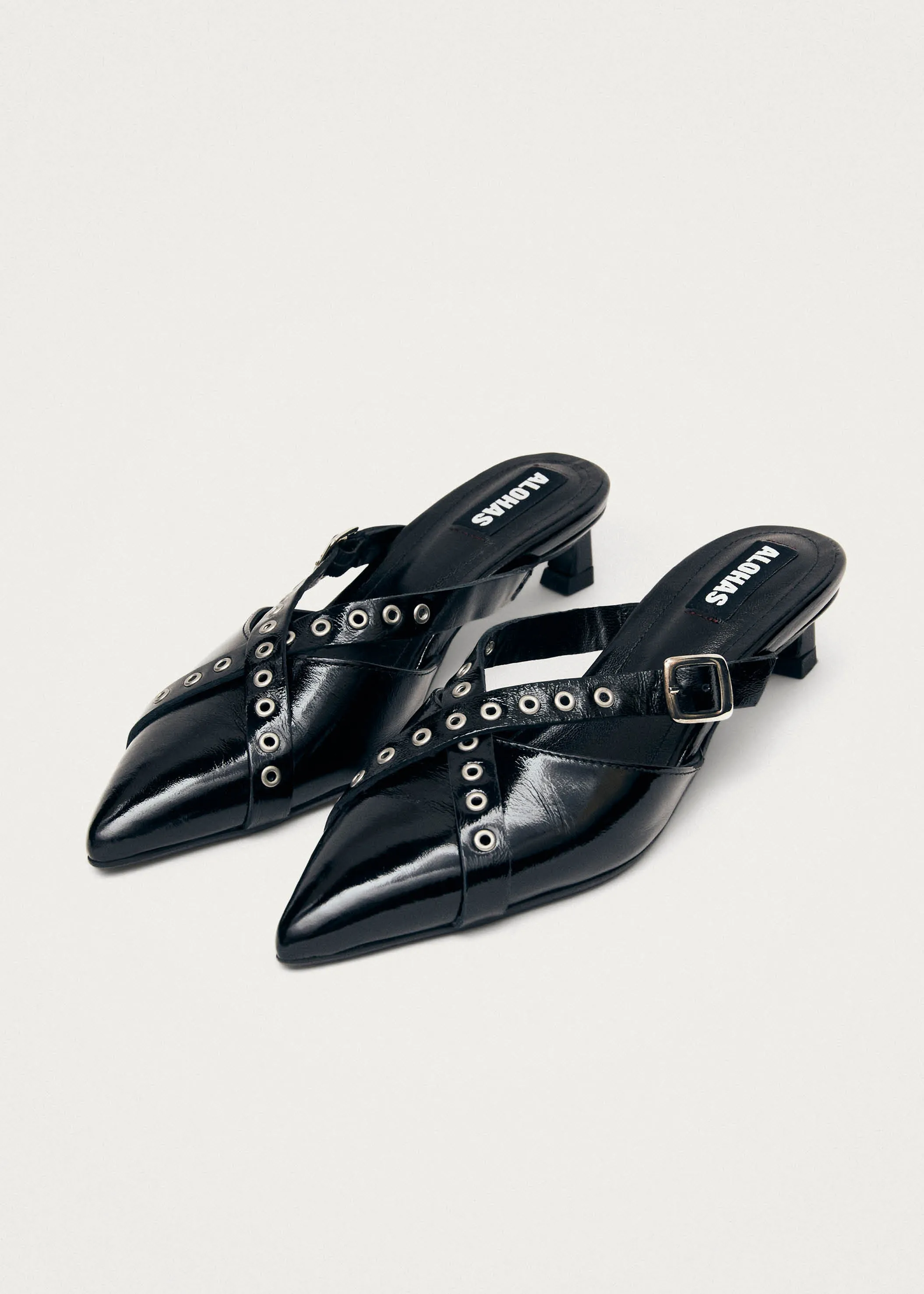 Zyra Onix Black Leather Mules sold by Alohas product image thumbnail 2