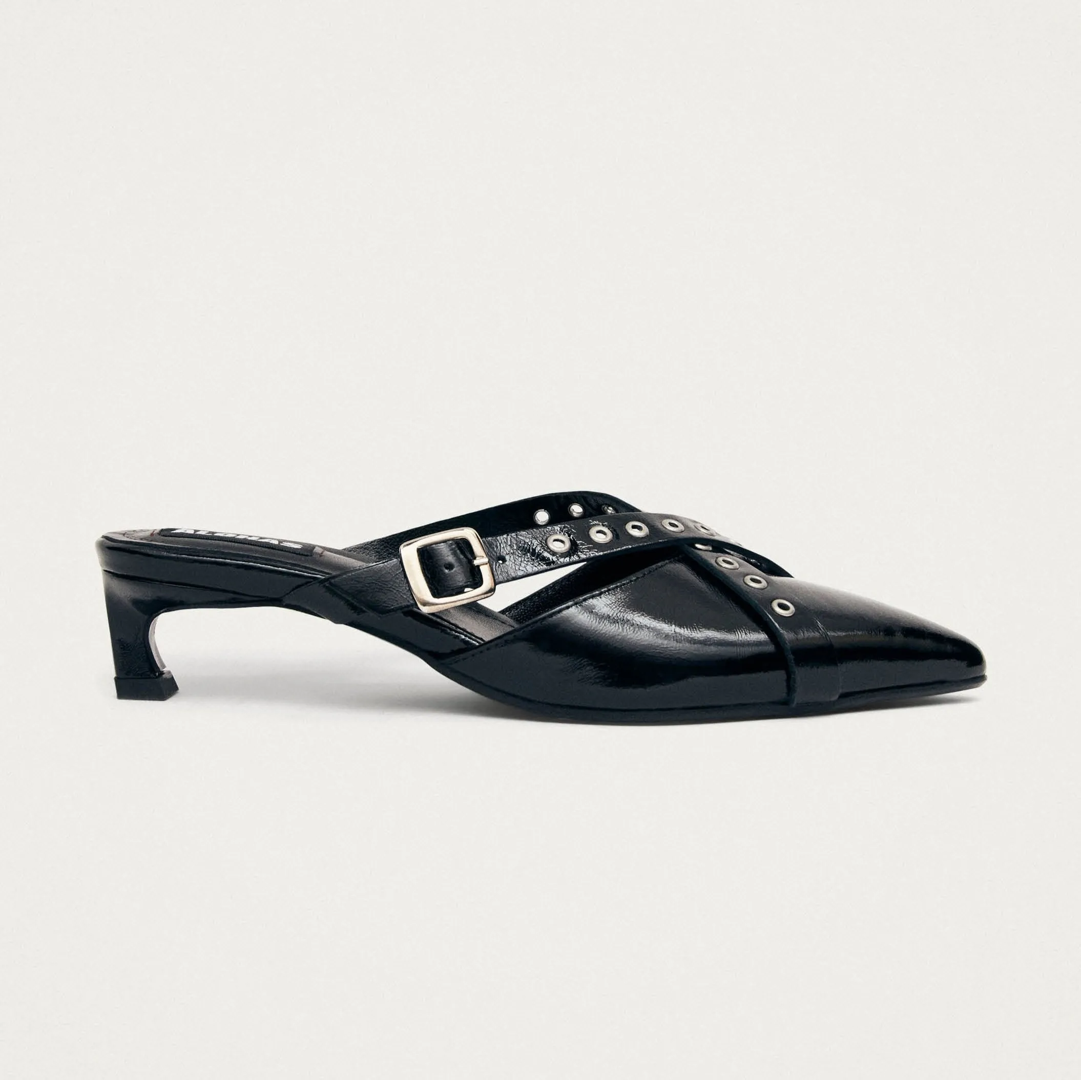 Zyra Onix Black Leather Mules sold by Alohas product image thumbnail 3