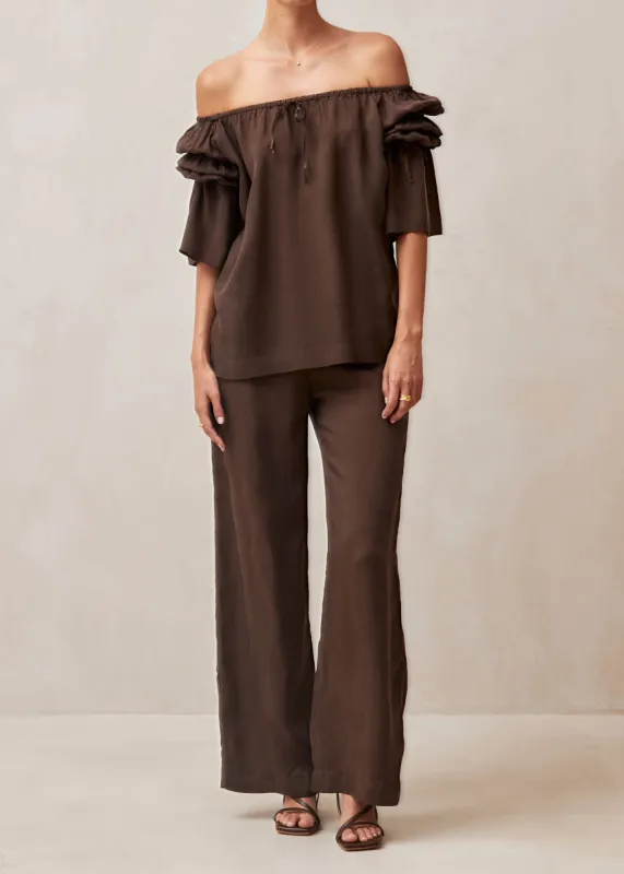Mersea Brown Blouse made by Alohas