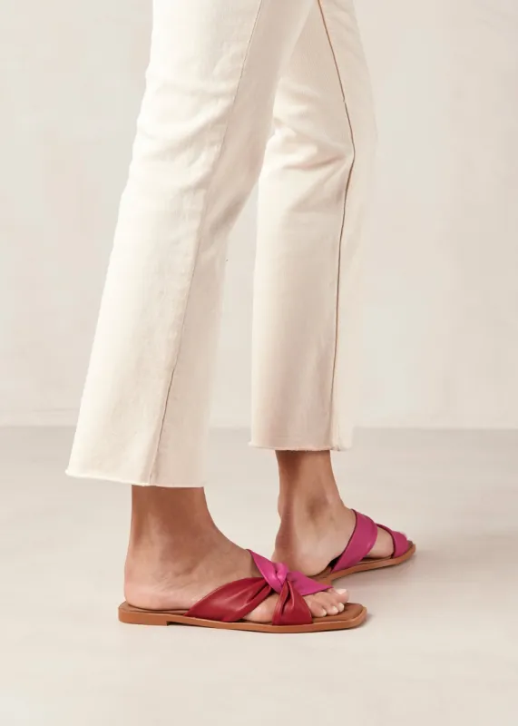 Nomad Bicolor Red Magenta Leather Sandals sold by Alohas