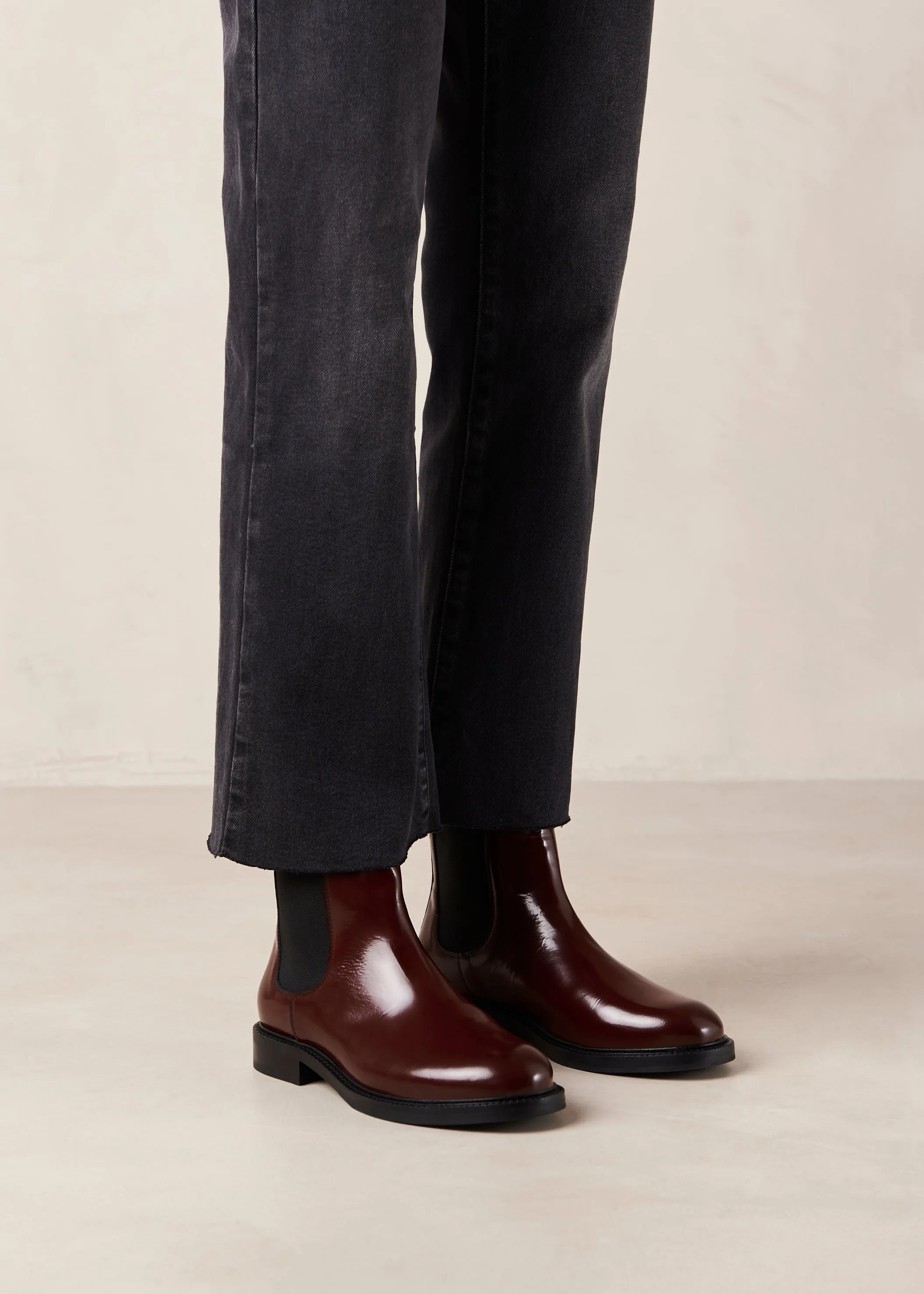 Lanz Burgundy Leather Ankle Boots sold by Alohas product image thumbnail 2