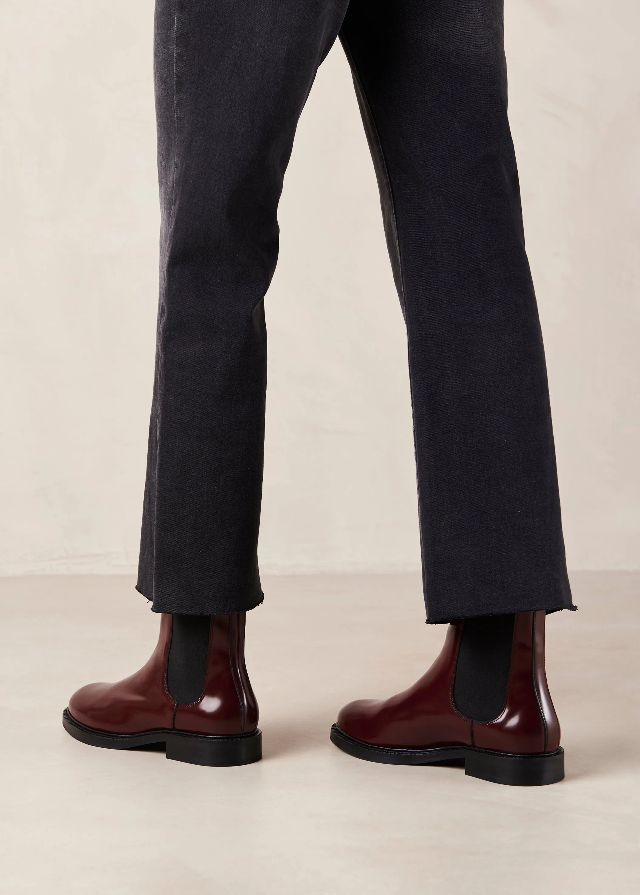 Lanz Burgundy Leather Ankle Boots sold by Alohas product image thumbnail 4