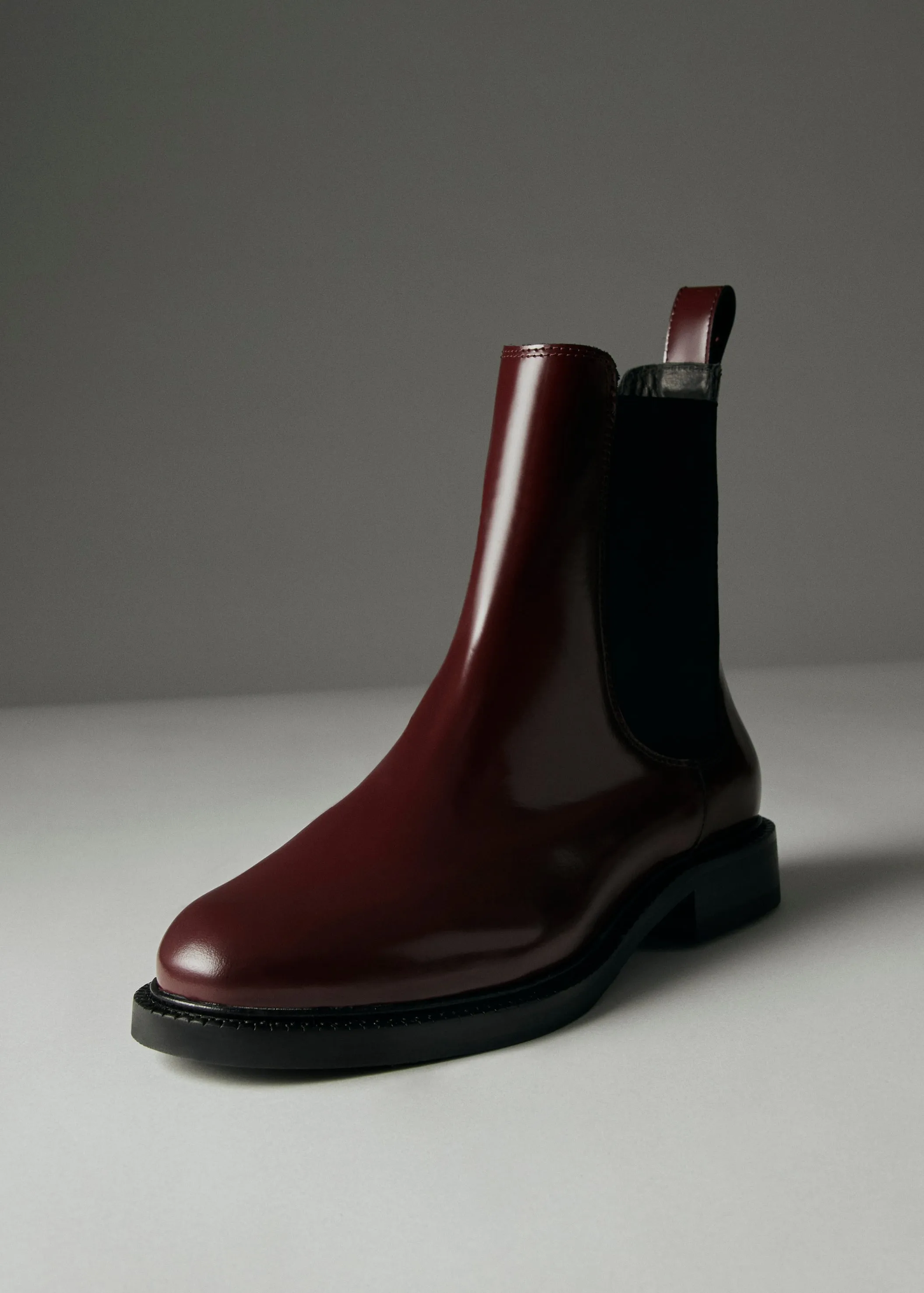 Lanz Burgundy Leather Ankle Boots sold by Alohas