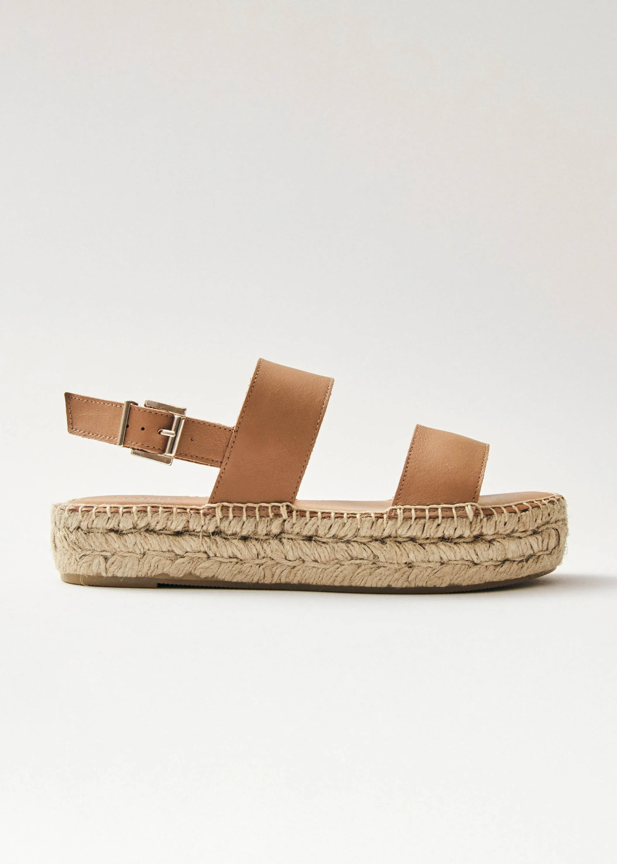 Double Strap Camel Leather Espadrilles sold by Alohas