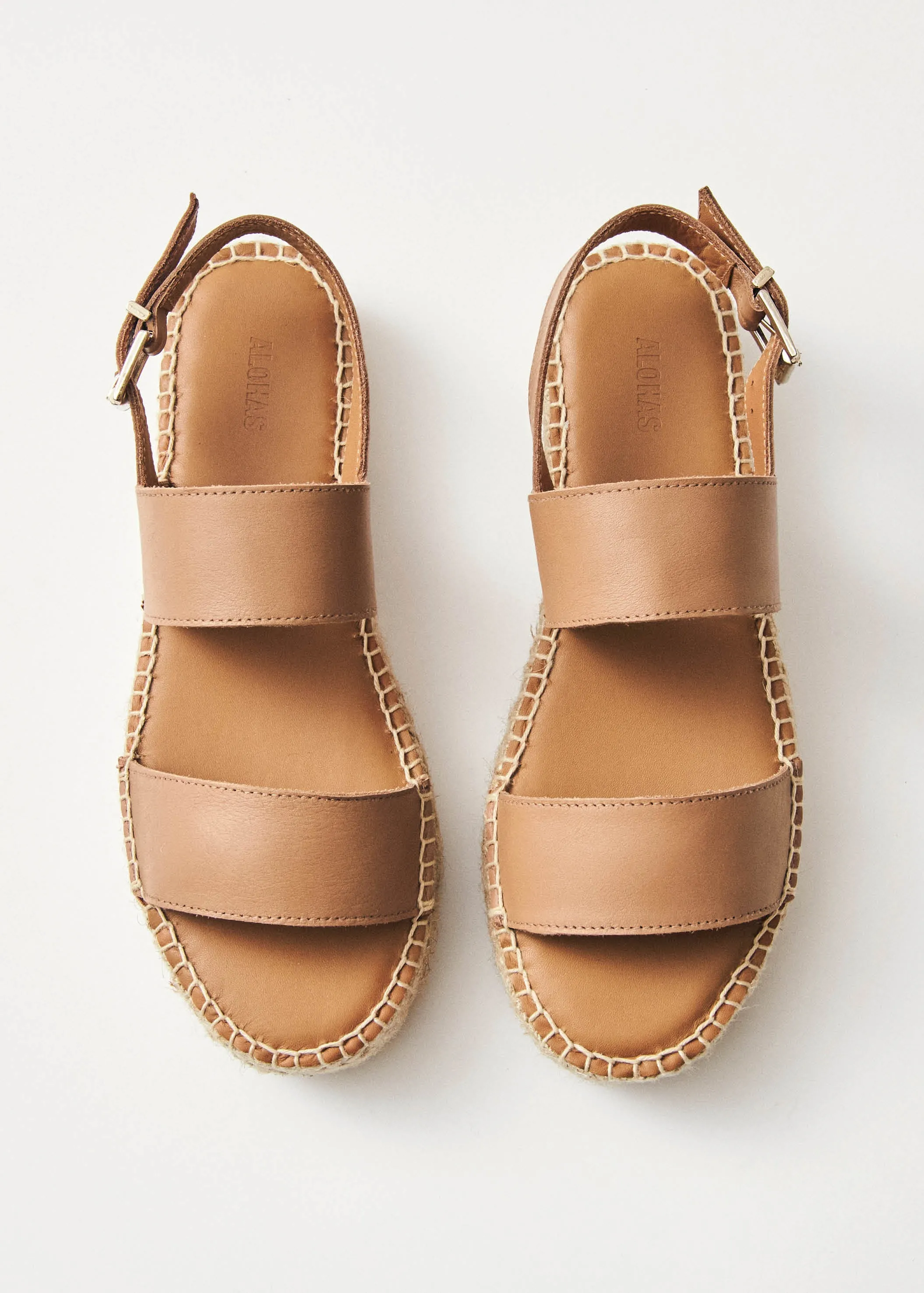 Double Strap Camel Leather Espadrilles sold by Alohas product image thumbnail 5