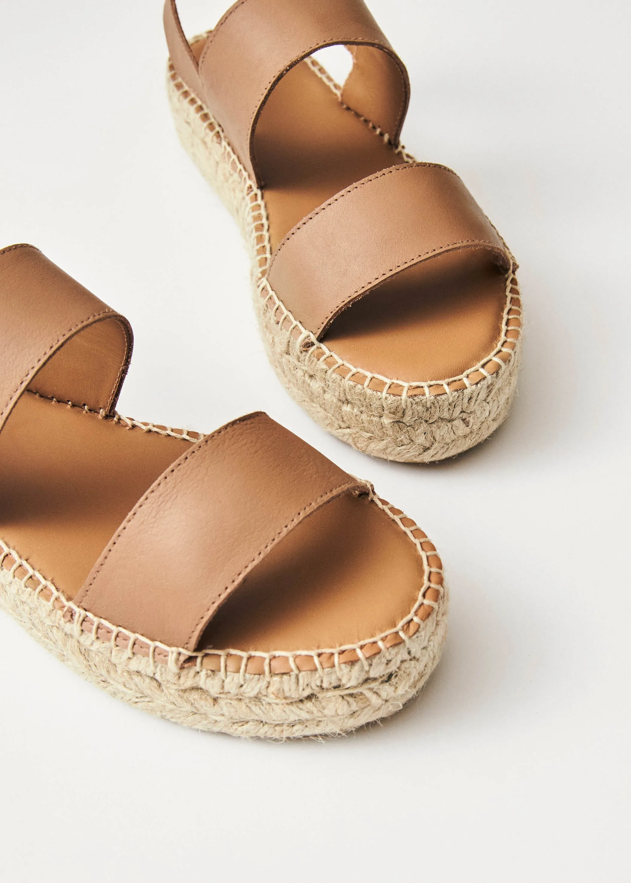 Double Strap Camel Leather Espadrilles sold by Alohas product image thumbnail 2