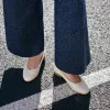 Oriana Cream Leather Ballet Flats sold by Alohas