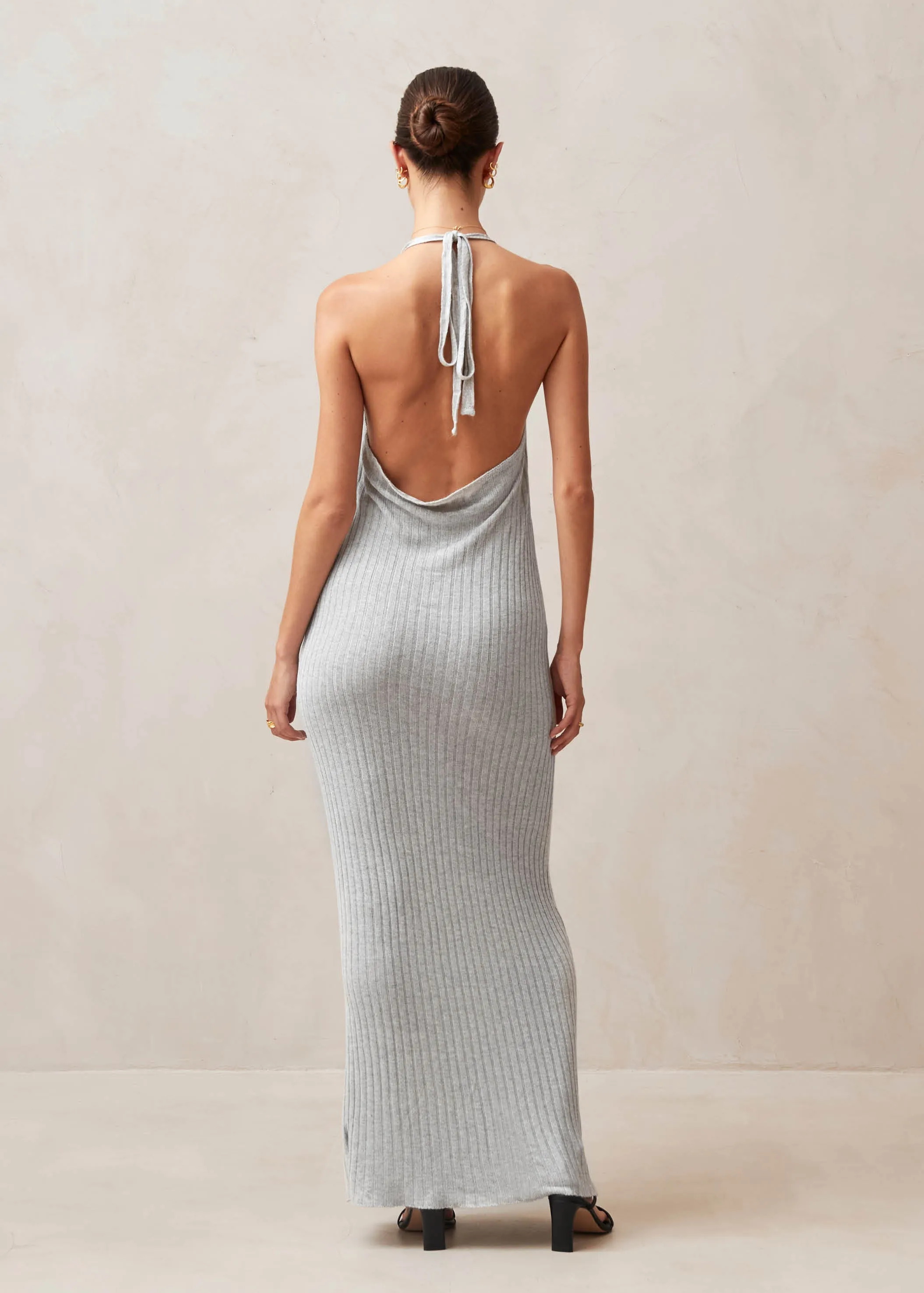 Cindy Grey Tricot Maxi Dress sold by Alohas product image thumbnail 5