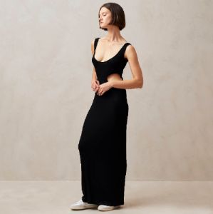 Magny Black Midi Dress sold by Alohas