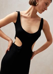 Magny Black Midi Dress sold by Alohas