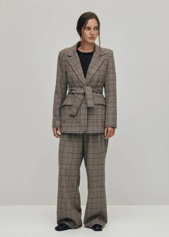 Nagano Checks Brown Blazer sold by Alohas