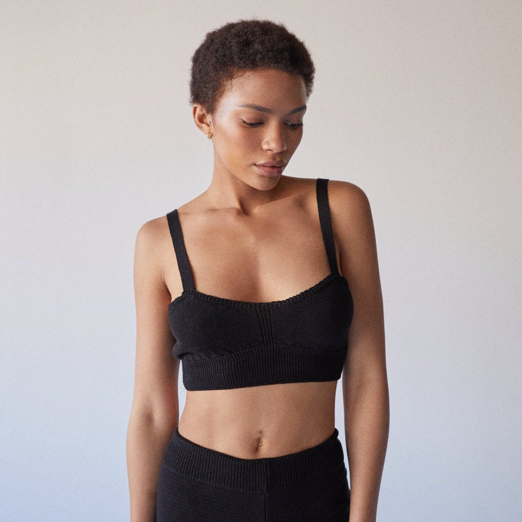 Charm Bra Knit Top Black sold by Alohas product image thumbnail 3