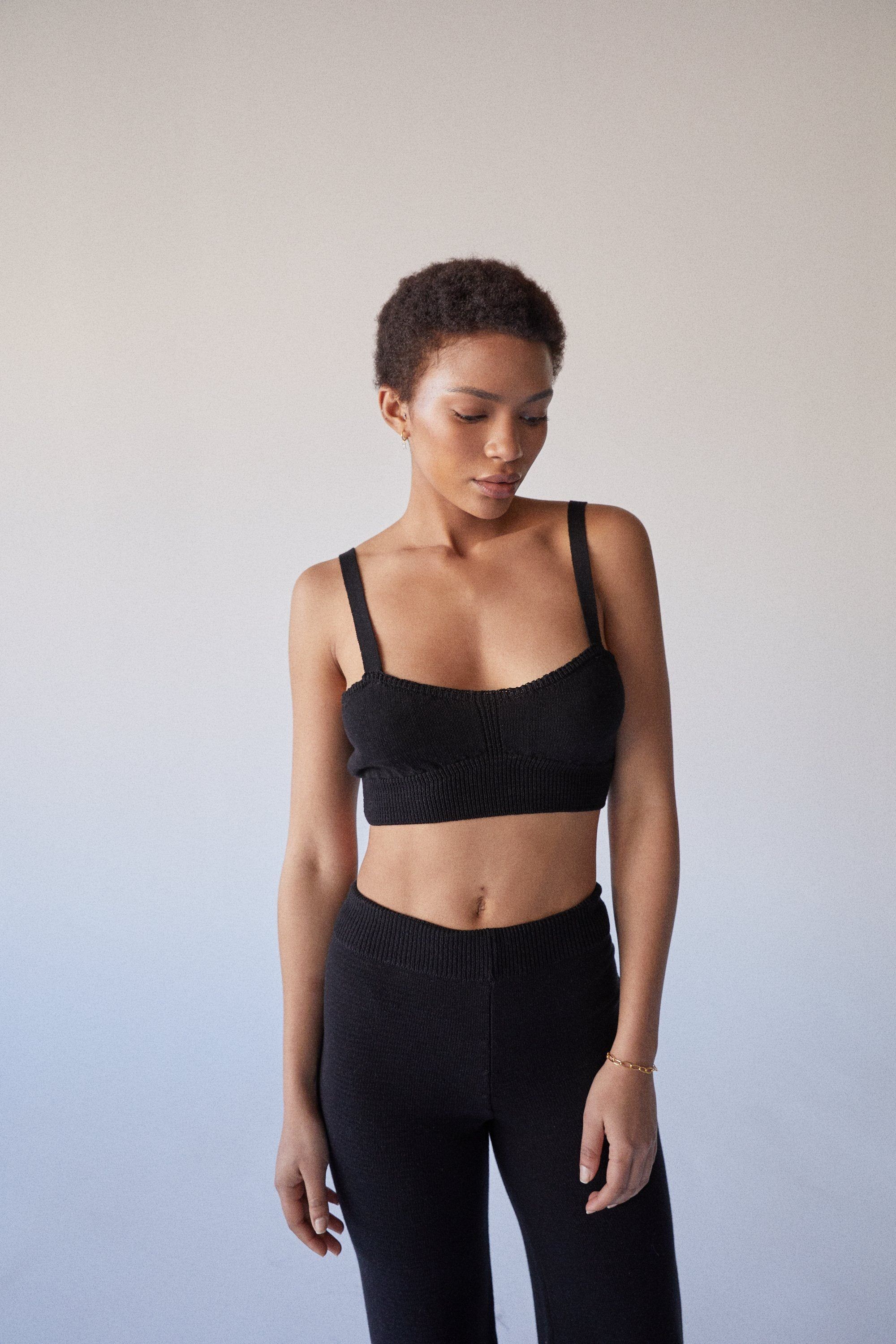 Charm Bra Knit Top Black sold by Alohas product image thumbnail 4