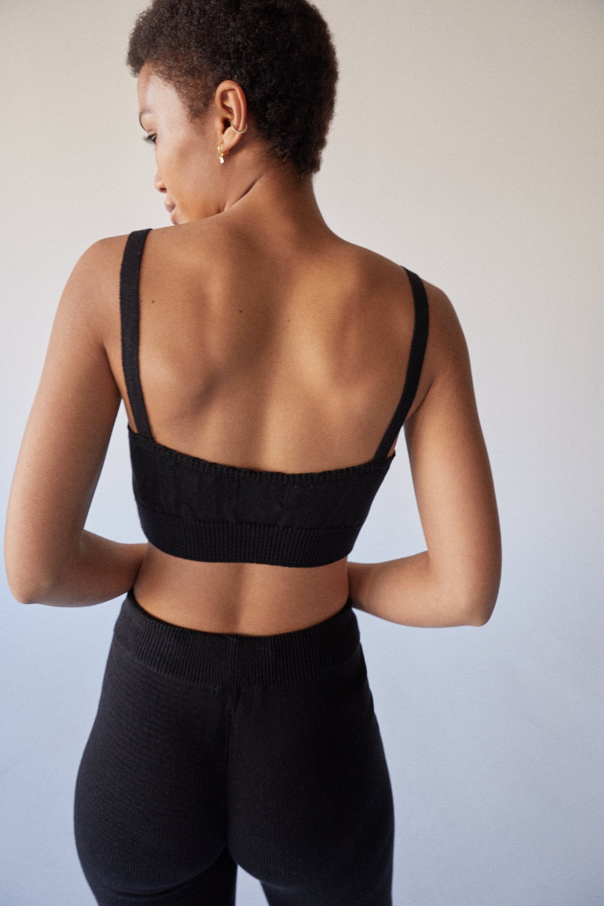 Charm Bra Knit Top Black sold by Alohas product image thumbnail 2