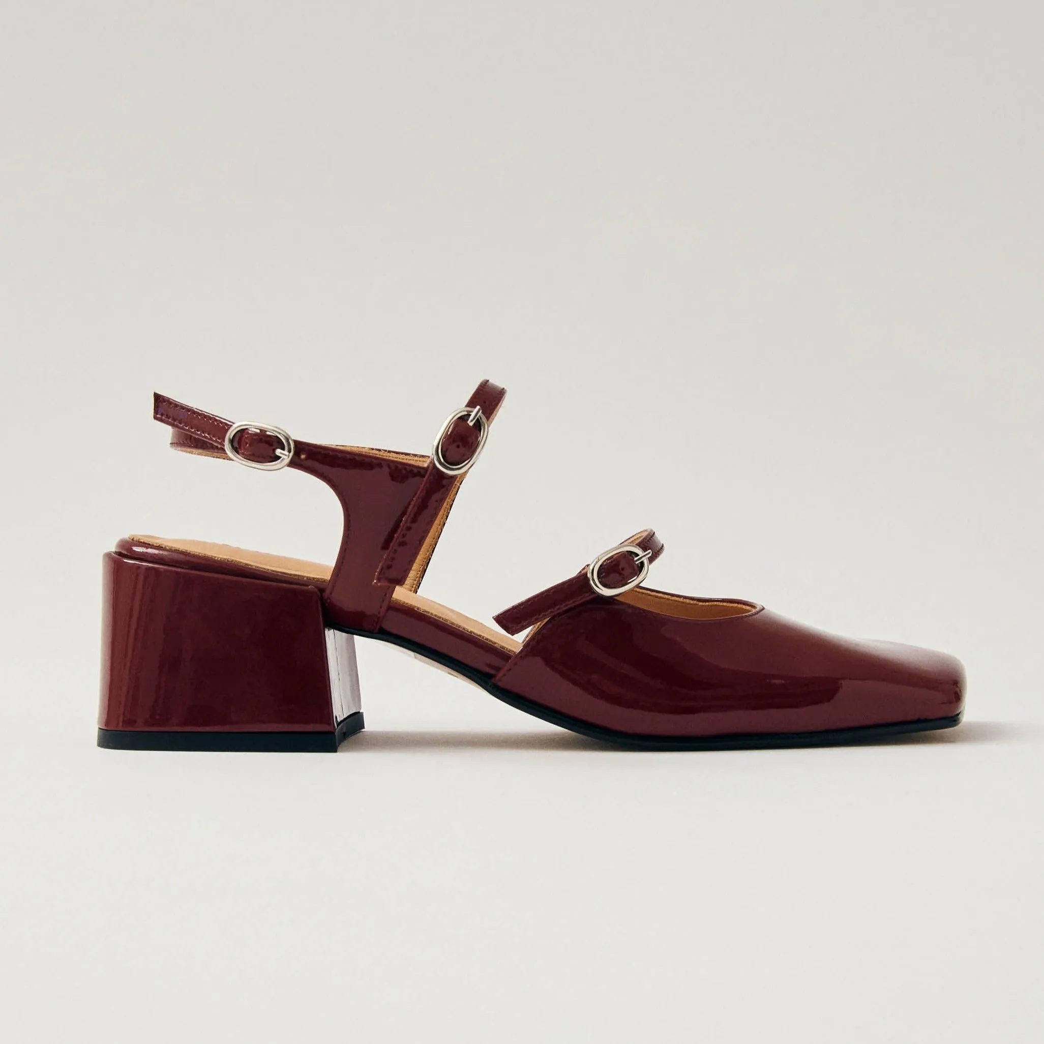 Withnee Onix Burgundy Leather Pumps sold by Alohas product image thumbnail 3