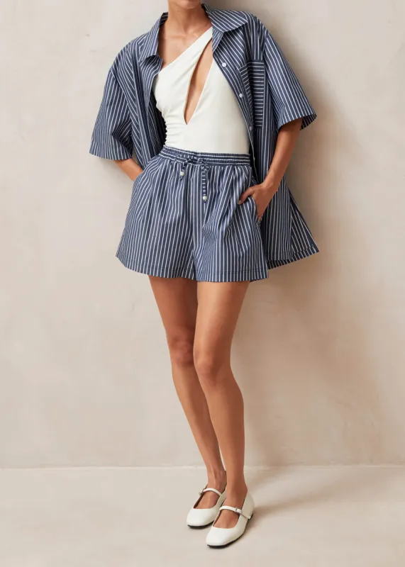 Esme Blue And White Stripe Shorts sold by Alohas