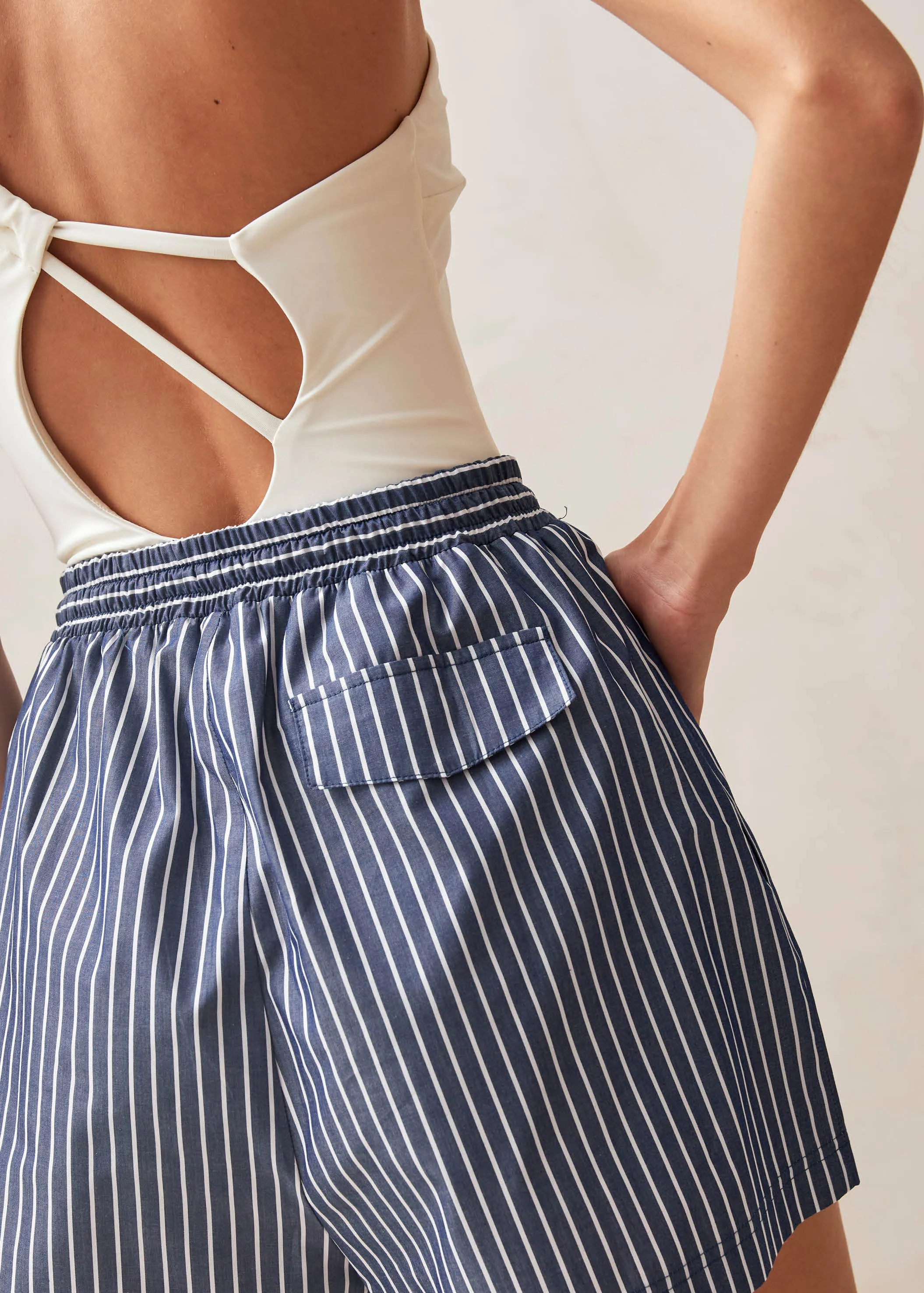 Esme Blue And White Stripe Shorts sold by Alohas product image thumbnail 2