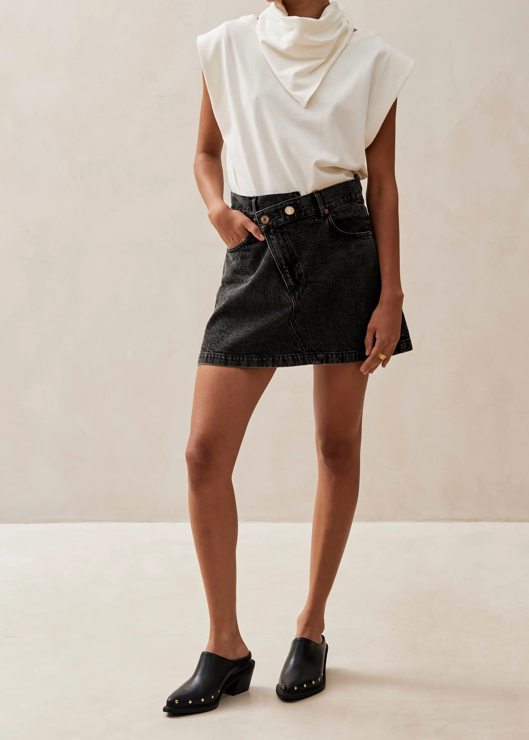 Boston Black Denim Skirt sold by Alohas product image thumbnail 2