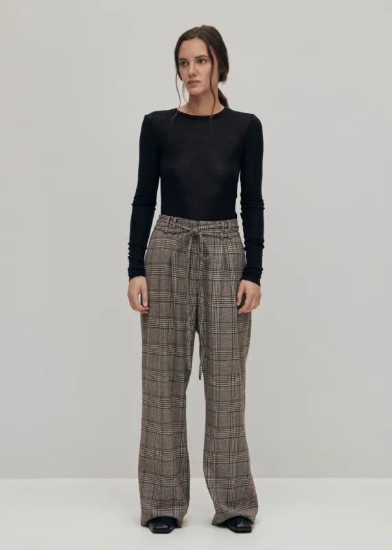 Kathy Checks Brown Pants sold by Alohas