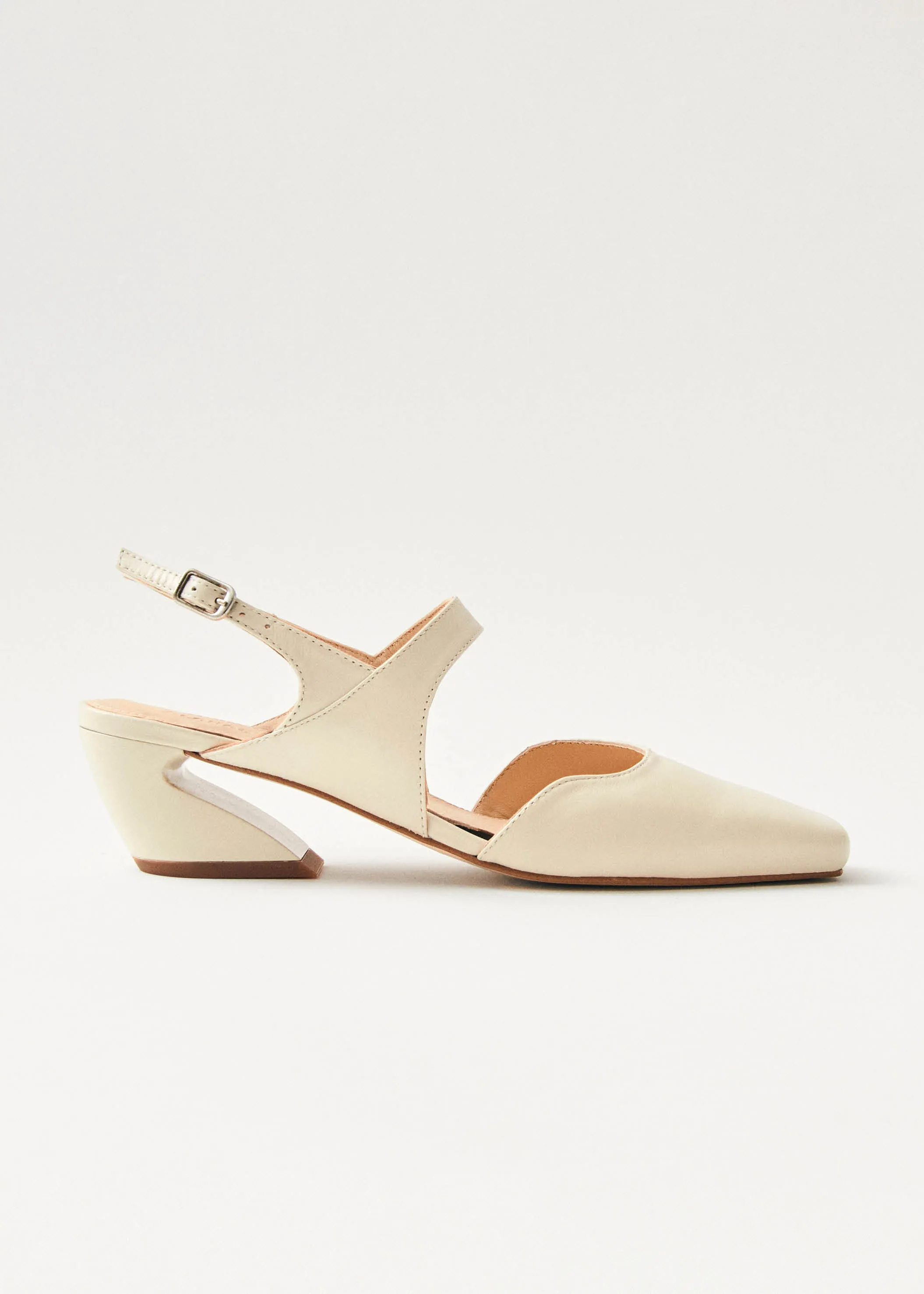Emelia Cream Leather Pumps sold by Alohas