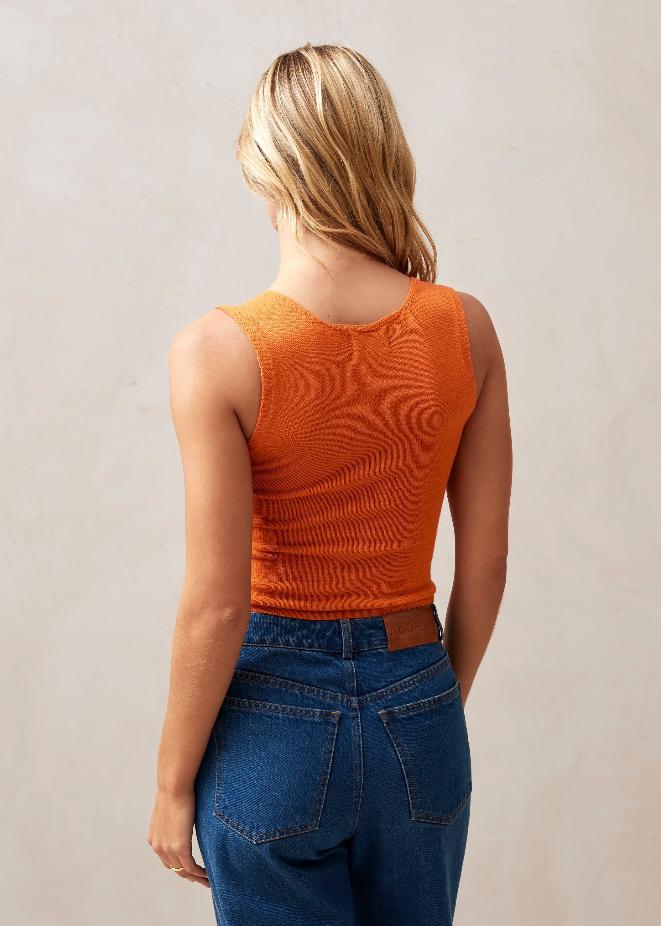 Pleasant Corset Knit Top Clementine Orange sold by Alohas product image thumbnail 4