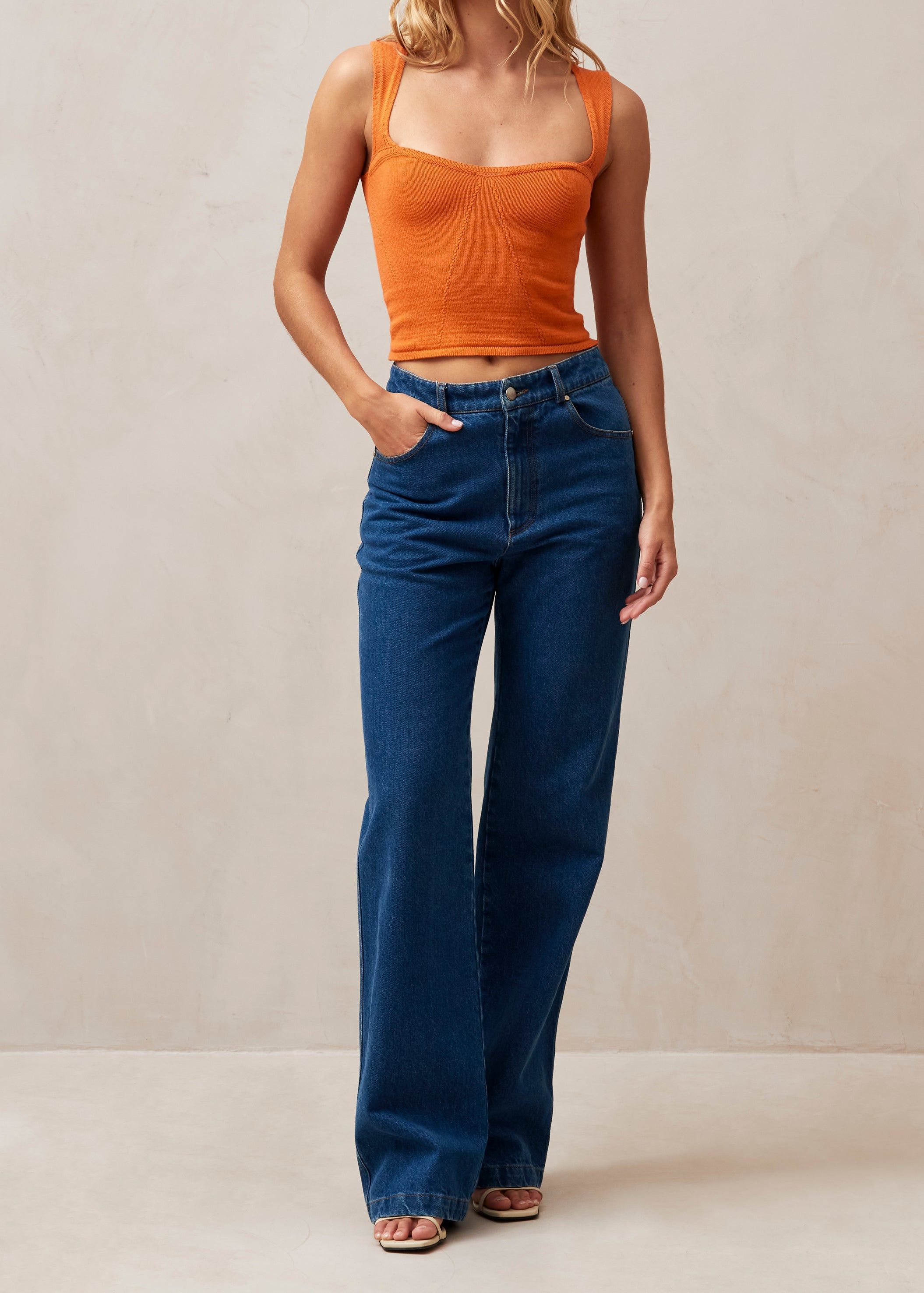 Pleasant Corset Knit Top Clementine Orange sold by Alohas product image thumbnail 2