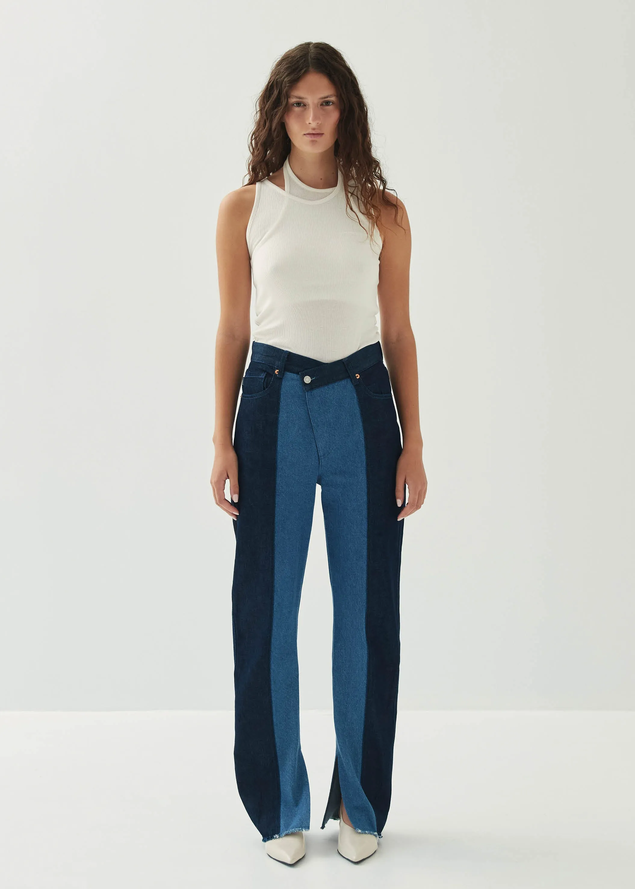 Kansas Bicolor Indigo Denim Trousers sold by Alohas