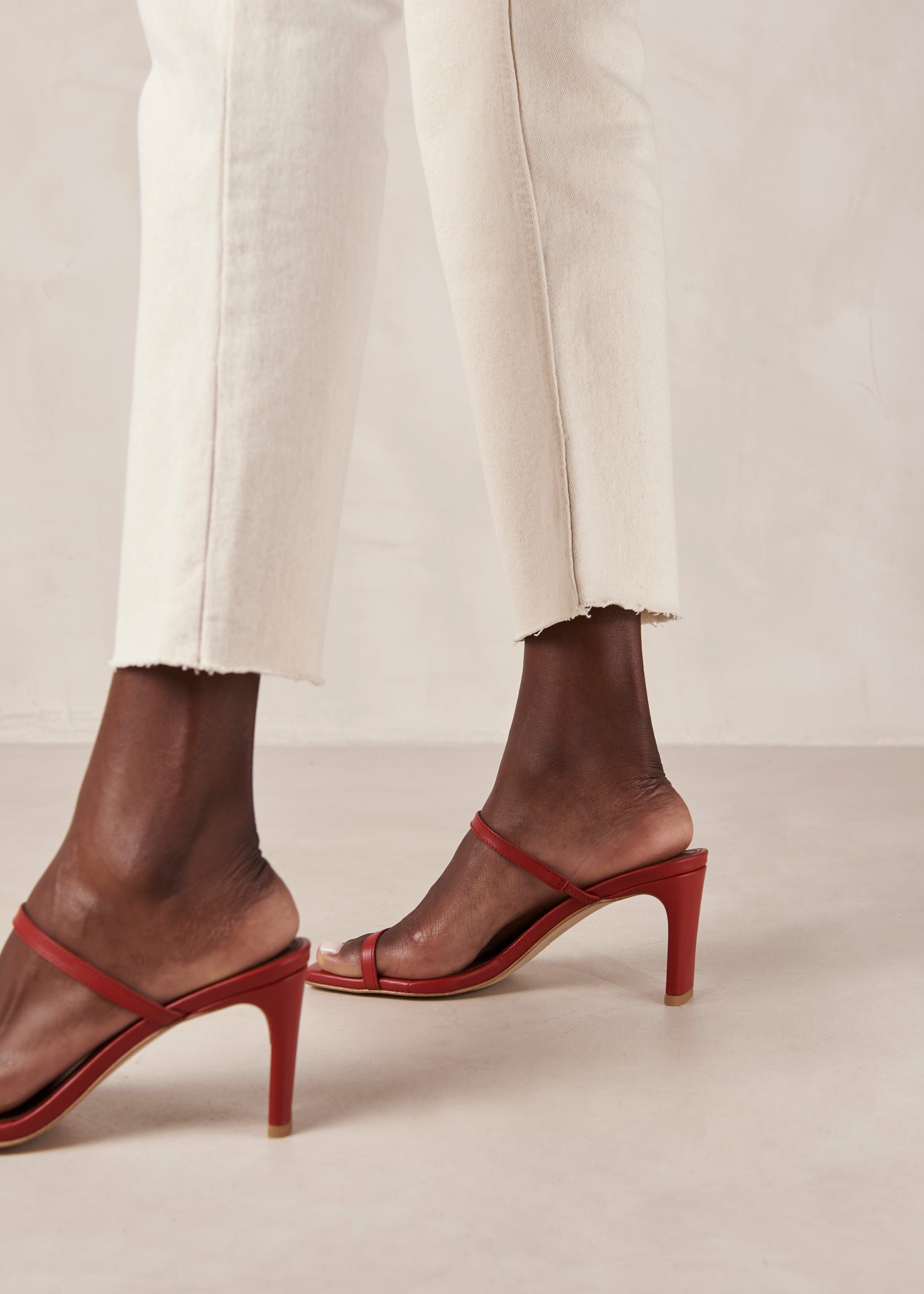 Cannes Red Leather Sandals sold by Alohas product image thumbnail 5